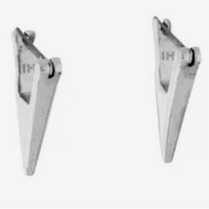 India Hicks The Fin Silver Tone Hook Earrings signed
